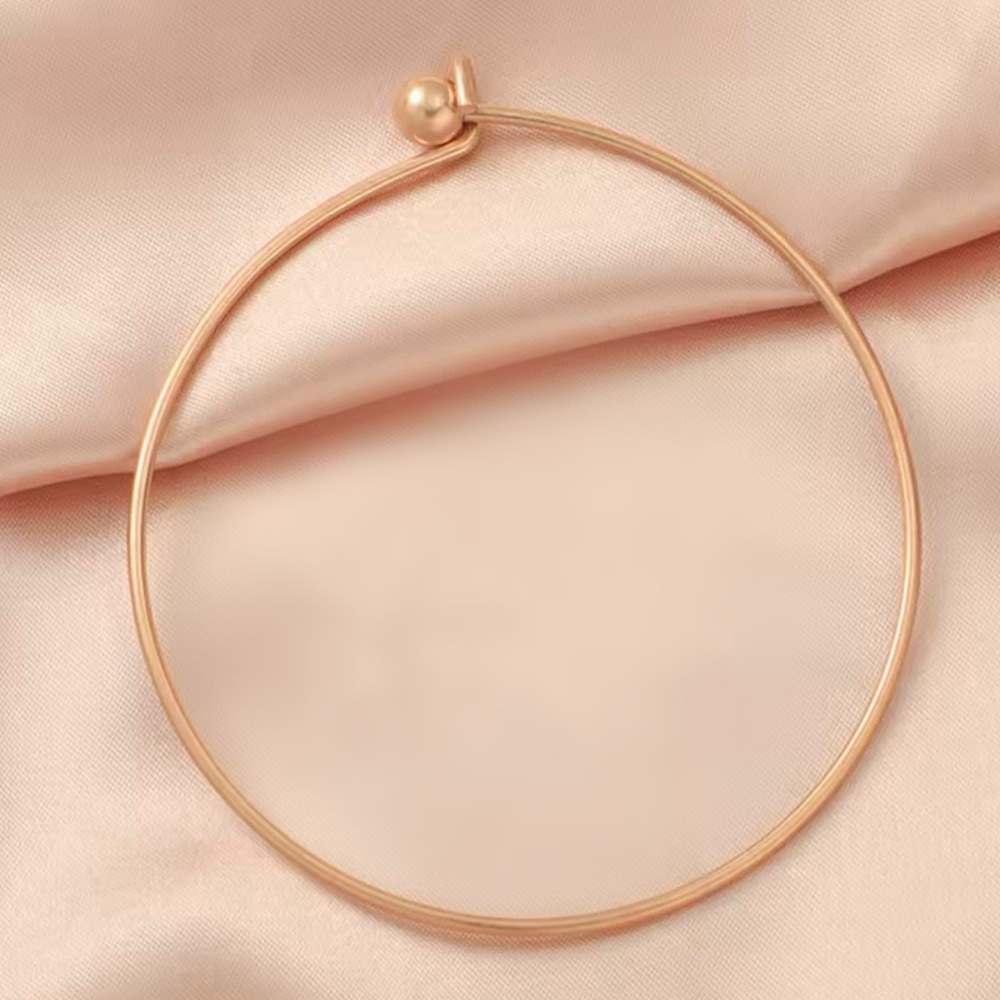 Beautiful 18k Yellow Gold Electroplated Minimalistic Thin Polished Bangle